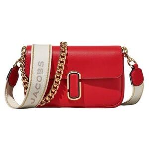 Marc Jacobs The J Red Leather Crossbody Bag, NWT